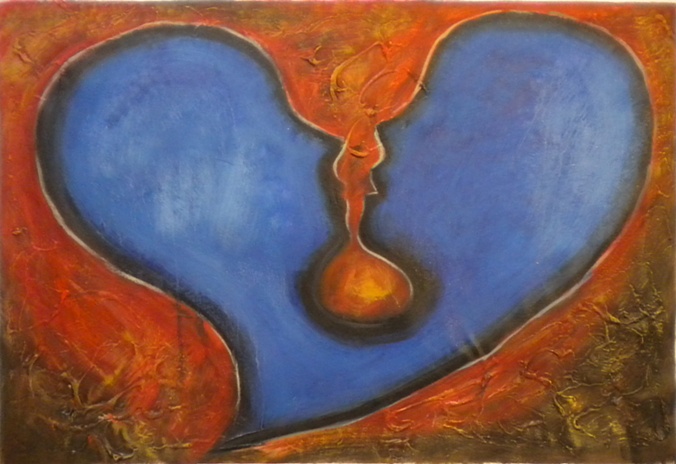 Vendita falso d'autore cuore bacio di sconosciuto